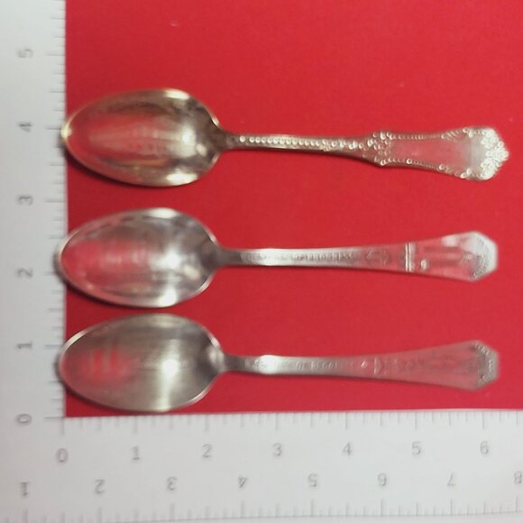 Chicago Kansas City Collectible Silverplated Commemorative Spoons Set of 3 - Picture 9 of 11